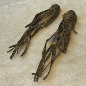 Frayed Leather Earrings